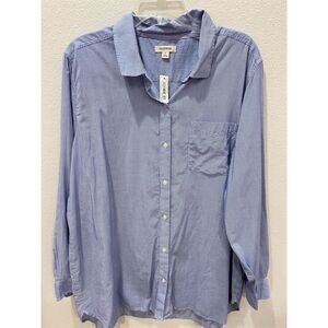 Goodthreads men’s Blue Striped Button-Up Shirt Size XL Long Sleeve